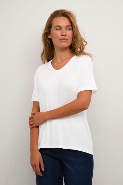 Dames-T-shirt met V-hals KAFFE Frida