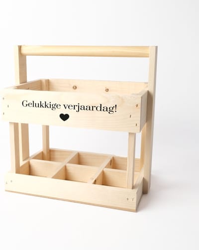 Bierkrat - Houten krat - Bierkrat hout - Bier cadeau - Bier cadeauverpakking - Houten bierkrat - Verjaardag - Gelukkige verjaardag