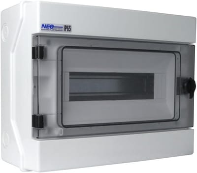 Verdeeldoos Vochtige Ruimtes - Zekeringkast Opbouw - Elektrische Installatie - IP65 Waterdicht - 12 Modules - Grijs