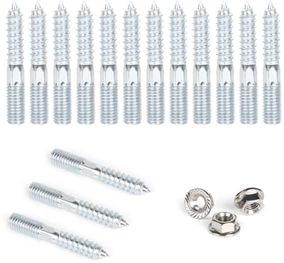 Dailygoods- Dubbele Schroefdraad - 15 Stuks Torx - Stokschroeven - Vergrendelingsmoeren - Hoogwaardig Roestvrij Staal - Corrosiebestendig - Schroeven