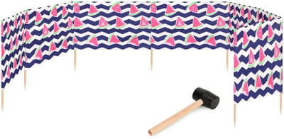 Garronda 10m Strand Windscherm Met Stokken - Windscherm Strand – Windscherm – Rubberen hamer – Watermeloen-2 – GD-EX-Wb-10m