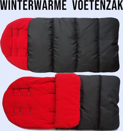 Allernieuwste.nl® Winterwarme Voetenzak voor Buggy en Kinderwagen - Universele Slaapzak Rood/Zwart
