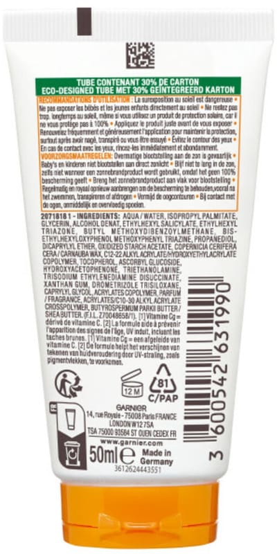 Garnier Ambre Solaire Hydra 24 Zonnebrandmelk SPF 50+ - 3 x 50 ml - Voordeelverpakking