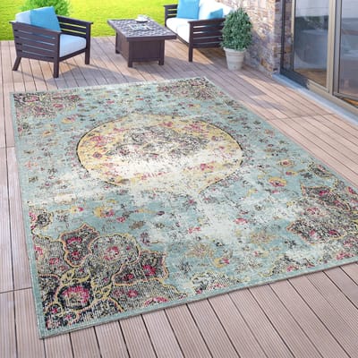 Paco Home Vloerkleed voor buiten voor balkon, laagpolig met oosterse look, verschillende kleuren en formaten 160x220 cm