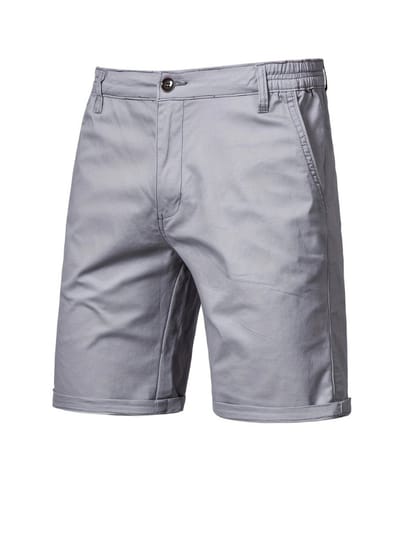 Livano Korte Broek Heren - Golfbroek - Spijkerbroek - met Zakken - Volwassenen - Jongens - Shorts - Lichtgrijs - Maat S