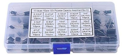 Dailygoods - Polyester Capacitors Set - 150 Stuks - Assortiment Capacitors - 100 Volt - Film Capacitors - Geschikt voor Elektronica Projecten - 0.33nF...