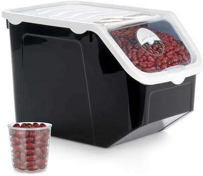 Doos voor Groenten en Fruit met Deksel Zwart 12 l - Aardappelbak - Aardappelpot - Bewaardoos - Container - Koelkast Organizer - Opbergbox - Fruitkist