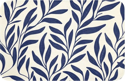 Badmat 60x40 cm - Antislip - Bladeren - Klimop - Donkerblauw - Badmatten voor badkamer - Badkamermat - Douchemat - Badkamer mat