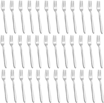 Set van 36 Stuks Cakevorken en Dessertvorken van RVS, 5,31 Inch, Perfect voor Thuis, Restaurant en Buitengebruik, Vaatwasserbestendig en Spiegelschoon Gepolijst