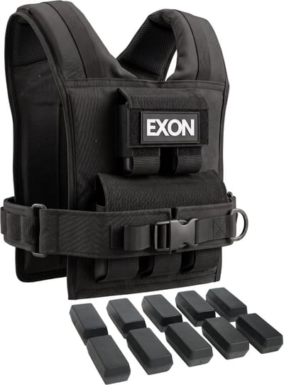 Exon® Premium 10 KG Gewichtsvest - Adjustable Fitness Weighted Vest - Weight Vest Verstelbaar in Gewichten - Krachttraining, Crossfit, Calisthenics Trainingsvest 10KG