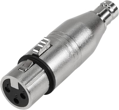 XLR naar BNC Adapter - Audio Video Connector - Signaal Omzetten - Stabiele Signaaloverdracht - 1 Stuk - Zilver