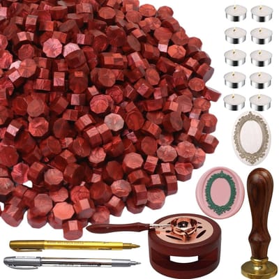 Waxzegel Set - Ambachtelijke Afsluiting - Kaarten Versieren - Compleet Met Warmer - 300 Kralen - Parel Wit