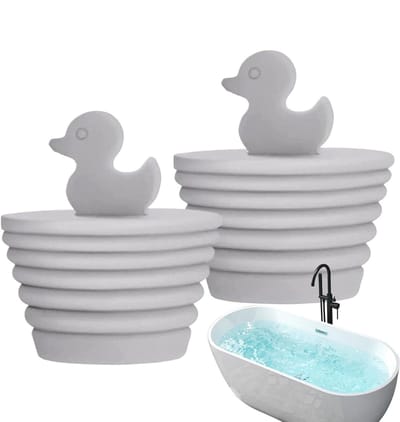 Bathroom Sink Stopper, Bath Silicone Drain Plug, Duck Shaped Drain Stopper, Spiral Design Bath Stopper, Bathroom Basin Drain Plug, Silicone Drain Plug, Bath Drain Plug, Sink Drain Plug