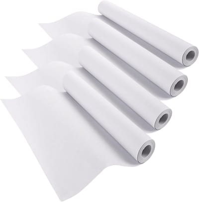 4 Stuks Tekenpapier Rol 42.5cm x 15m - Wit Papier voor Schilderen, Tekenen en Posters, Ideaal voor Kunstenaars en Easel Gebruik