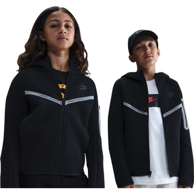 Nike Tech Fleece Hoodies Kinder - Zwart - Maat 147 - 158 CM - Poly Fleece