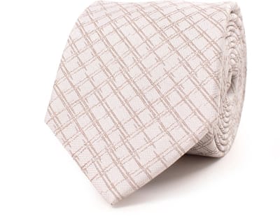 TRESANTI | GUERALDO | Silk tie with a rough check pattern | Beige