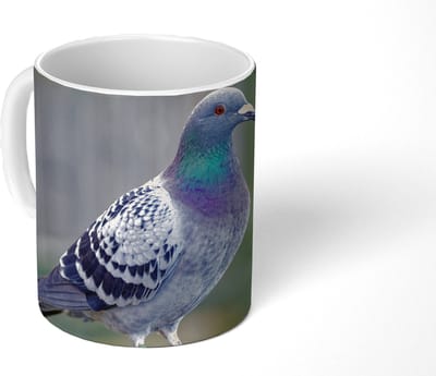Mok - Koffiemok - Duif - Vogel - Paars - Veren - Mokken - 350 ML - Beker - Koffiemokken - Theemok
