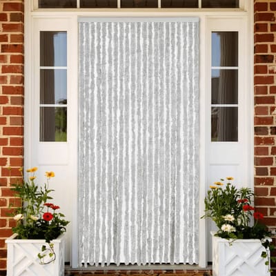 vidaXL - Vliegengordijn - 90x200 - cm - chenille - grijs