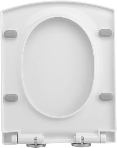 34,5 x 43 cm, Wemune Quick Release toiletbril Soft Close, vierkante toiletbrillen PP-materiaal gemakkelijk schoon te maken, eenvoudige bevestiging aan de bovenkant, rechthoekige toiletzittingen wit