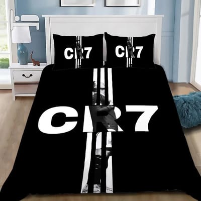 3D NIEUW Dekbedovertrek Kussensloop Beddengoedset Voetbal CR7 R-Ronaldos Volwassen Jongen Meisje Slaapkamerdecoratie Kinderen Enkel Dubbel Groot 70x133cm 2pcs