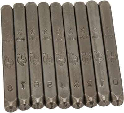 Metalen Nummerstempels - Stalen Stempelset - Metaal Markeren - Hoge Hardheid Koolstofstaal - 012 Inch - Zilver
