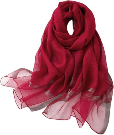 Dames Sjaal - Hoofddoek Foulard - Stijlvol Accessoire - Lichtgewicht Chiffon - Lange Lengte - Rood