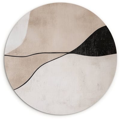 WallCircle® Wandcirkel 120x120 cm - Muurcirkel Contourlijnen - Abstracte landschap - Muurdecoratie woonkamer - Wanddecoratie slaapkamer - Kamer decoratie accessoires - Ronde schilderijen XXL