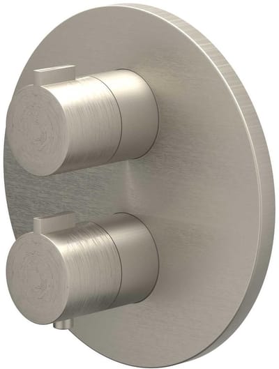 IVY Pact Afbouwdeel inbouwthermostaat met 1 losse stopkraan met rond rozet Geborsteld nickel PVD