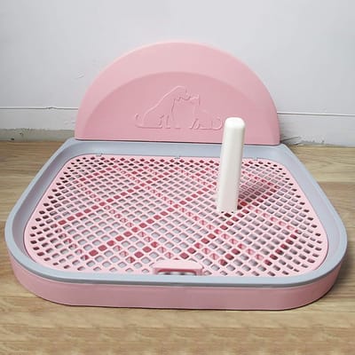 Huisdier Toilet - Honden Potje - Zindelijkheidstraining Hond - Afneembare Paal - 57x45cm - Roze