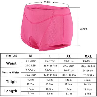 2pcs Femmes Cyclisme Sous-vêtements Pantalon Gel 3D Rembourré Vélo Vélo Shorts Caleçons pink