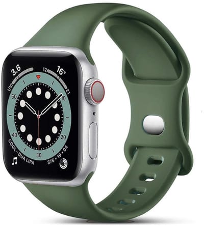 Mobiq - Siliconen Bandje geschikt voor Apple Watch 42 mm (Series 10) - donkergroen