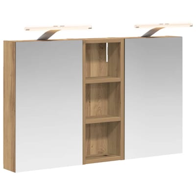 vidaXL - Badkamerkast - set - 3 - st - 80 - x - 10,5 - x - 50 - cm - Bewerkt - hout