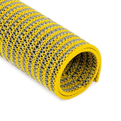 Rubbermagazijn - Antislipmat voor kleedruimtes en zwembaden - 500x120cm - Badmat - geel/grijs - werkplaatsmat - entreemat