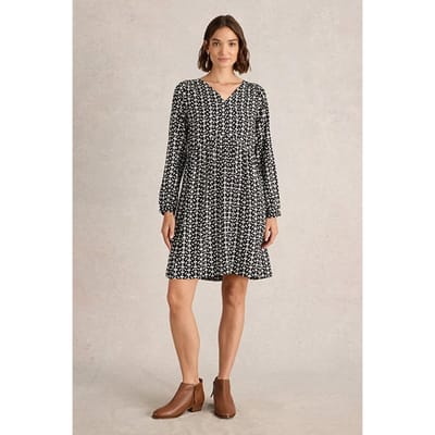 White Stuff Penelope Dress Black Print Größe: 8 | Minikleider Outlet | Damen | Schwarz