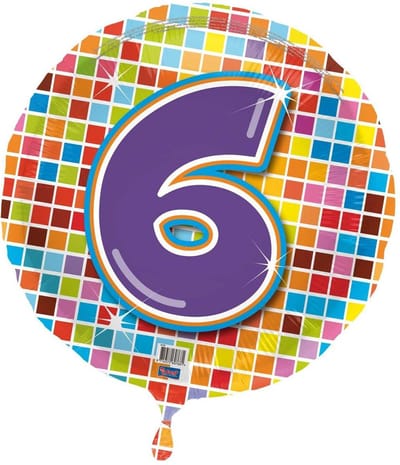 6 jaar Birthday Blocks folieballon - 43 cm