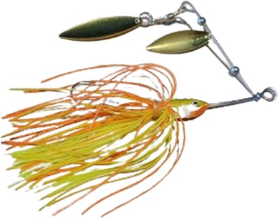 Xplosion- Spinnerbait 1 stuk - 14 gram/ 10 cm - Kunstaas - Roofvissen - Oranje - Geel
