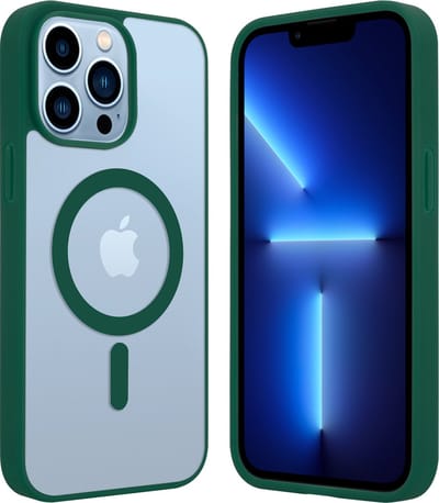 ShieldCase telefoonhoesje geschikt voor Apple iPhone 13 Pro Max Magneet hoesje transparant gekleurde rand - groen - Shockproof backcover hoesje - Hardcase hoesje - Siliconen hard case hoesje met Magneet ondersteuning