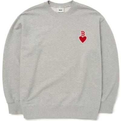 Sweatshirt à col rond imprimé logo cœur Boston Red Sox MLB Sweatshirt unisexe Gris clair 3AMTH0324-43MGS L white