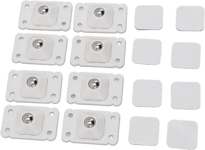 Mini Casters met Zelfklevende Bevestiging, RVS Draaibare Wielen voor Opslagdozen, Meubels en Apparaten, 360 Graden Rotatie