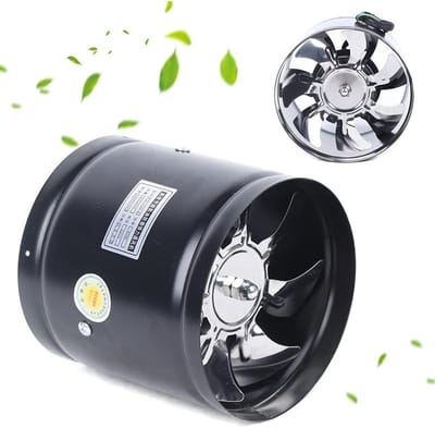 Premium - Afzuigventilator - 7 Bladen - Geluidsarm - Koper - Staal - Keuken - Kantoor - Workshop - 353CFM 40W Afzuigventilator 7 Bladen Volledig Koperen Motor 2800r/min Geluidsarme Stalen Kanaalventilator voor Keuken Kantoor Workshop - 202216001