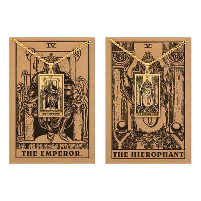 Tarot Ketting 4 | 5 bundel - Mannelijke kracht - Goudkleurig Stainless Steel - Inclusief Rider-Waite Kaartjes - 60cm - Pax Amare