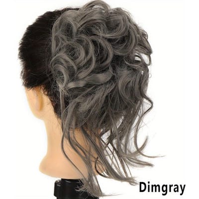 Rommelige Krullende Donut Haar Knot Opsteekkapsel Met Elastiek, Synthetisch Haar Knot Haarextensiestuk Geschikt Voor Dames Haaraccessoires black