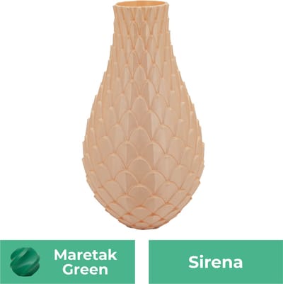 Sirena design vaas – Decoratieve vaas - Maretak Groen - 3d geprinte vaas – geschikt voor droogbloemen - 20CM