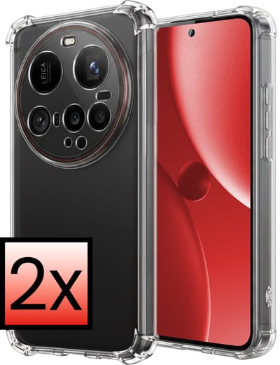 Hoesje - 2 Stuks - Geschikt voor Xiaomi 15 Ultra - Sterk & Shockproof - Siliconen Case - Back Cover - Telefoon Hoes Shock Proof - Transparant