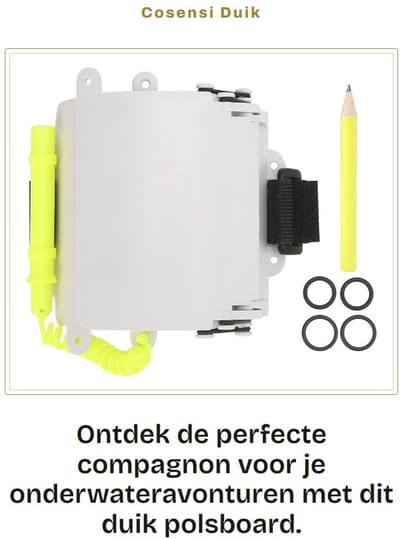 Dailygoods- Duikbord Ergonomisch Ontwerp - Herbruikbaar - Onderwater Accessoires - ABS Materiaal - Lichtgewicht - Inclusief Potlood - Duiknotitieboek