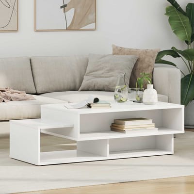 vidaXL - Salontafel - Wit - 105 - x - 50 - x - 32,5 - cm - Bewerkt - hout