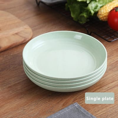 Onbreekbare Duurzame Borden Servies 1 stuks Tarwestro Bord Herbruikbare Dinerborden Lichtgewicht Tafelgerei Keukenaccessoires 7.8 inches white