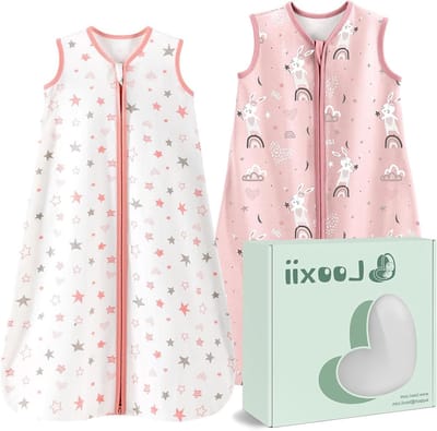 Babyslaapzak - Zomerslaapzak baby - Comfortabel slapen - 100% katoen - 78 cm - Roze konijntje sterren