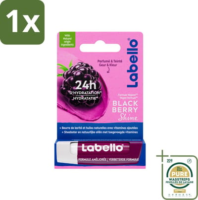 1 x Labello – Lippenbalsem – Blackberry Shine – Lippenbalsem – Shea Boter & Jojoba Olie – 5,5 ml- Lippenbalsem - Hydratatie - Shea Boter - Jojoba Olie - Glans