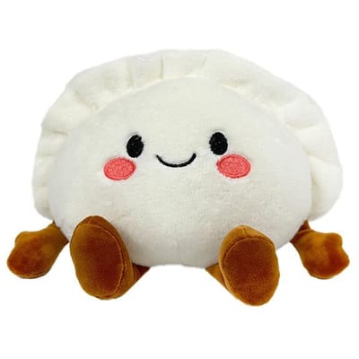 Peluche Dumpling Aliment Auspicieux Chinois Kawaii Peluche Blanche Mignonne Poupée Décoration de Table Ornements pour la Maison Cadeaux de Festival white